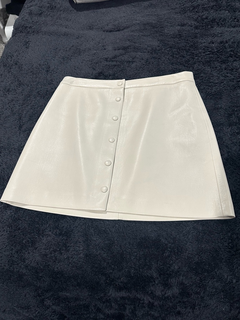 Wilfred Ivory Button-Front Mini Skirt - faux leather soft